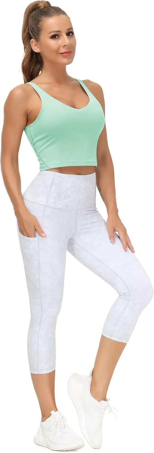 THE GYM PEOPLE Womens' Sports Bra Longline Wirefree Padded with Medium Support