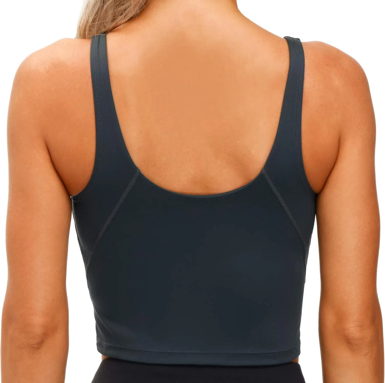 THE GYM PEOPLE Womens' Sports Bra Longline Wirefree Padded with Medium Support