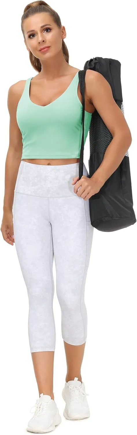 THE GYM PEOPLE Womens' Sports Bra Longline Wirefree Padded with Medium Support
