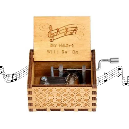 Titanic (My Heart Will Go On) Music box (Brown) and Heart Shaped LED Light Combo