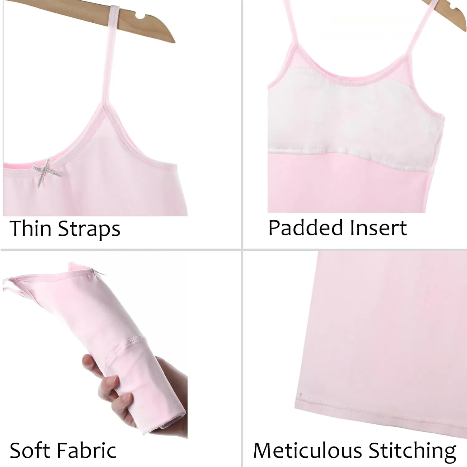Training Bras for Girl Pure Cotton Lining Underwear Teen Girls Camisoles Kids Tank Tops