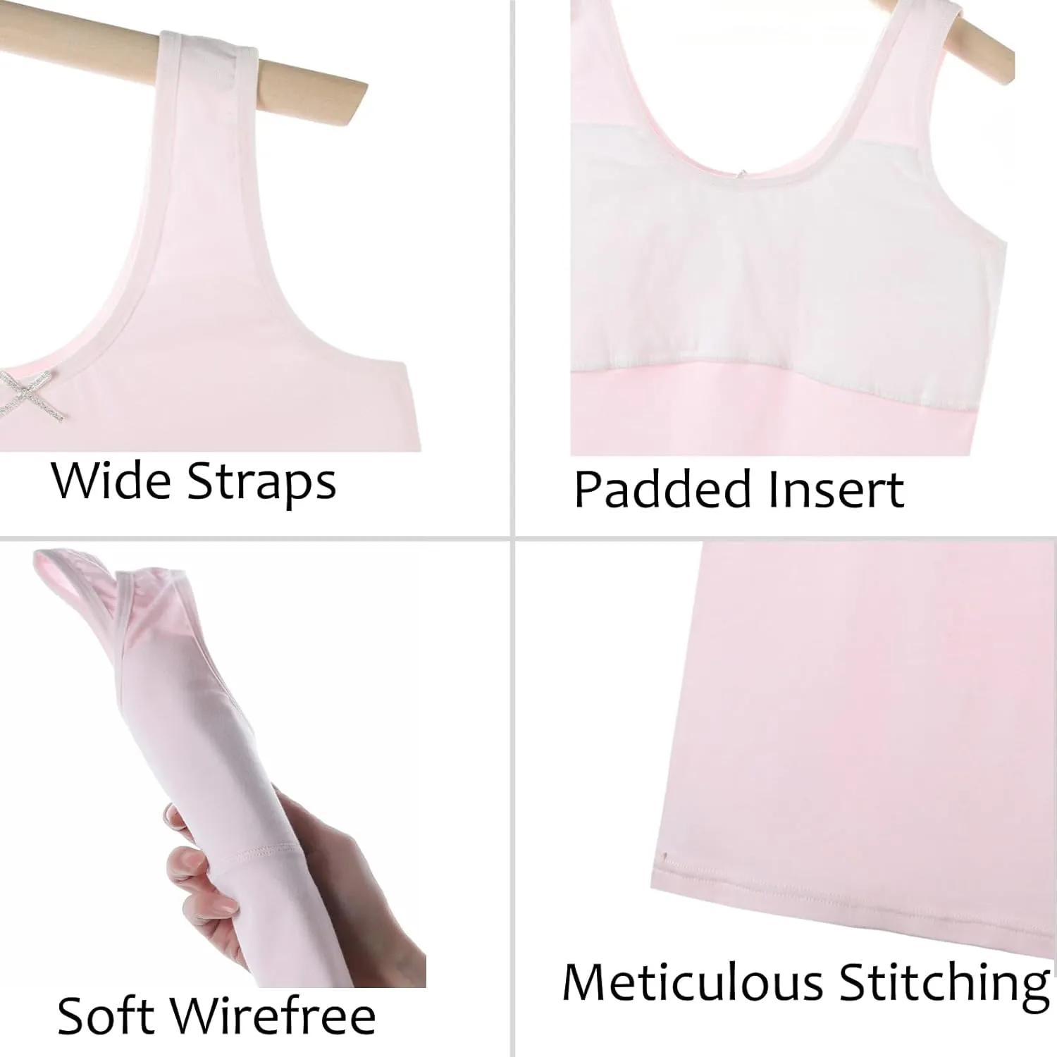 Training Bras for Girl Pure Cotton Lining Underwear Teen Girls Camisoles Kids Tank Tops