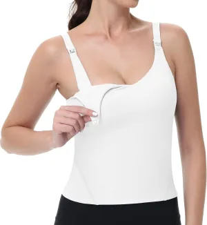 V VOCNI Nursing Tank Tops for Breastfeeding Workout Crop Top Longline Nursing Sport Bra Maternity Bras for Pregnancy