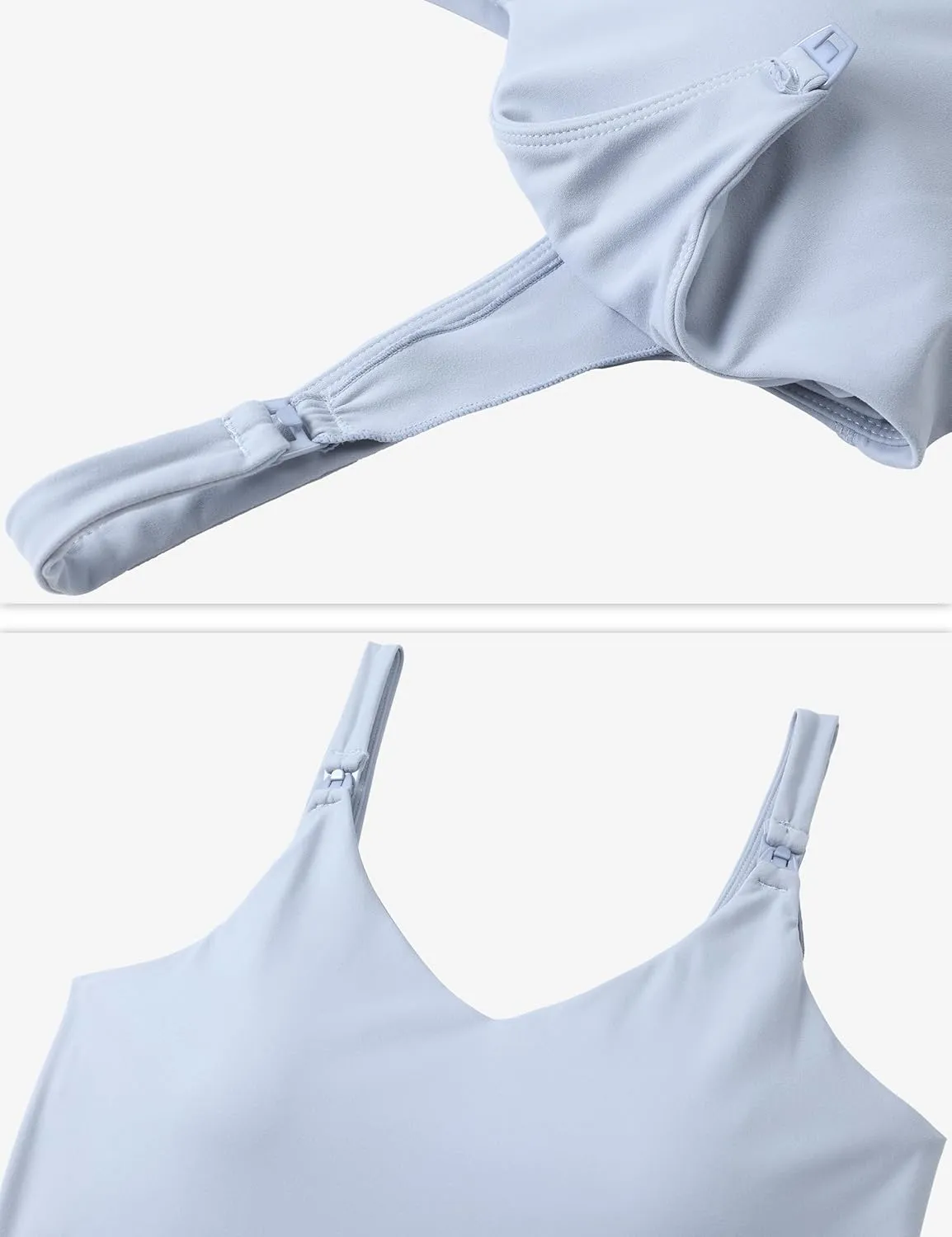 V VOCNI Nursing Tank Tops for Breastfeeding Workout Crop Top Longline Nursing Sport Bra Maternity Bras for Pregnancy