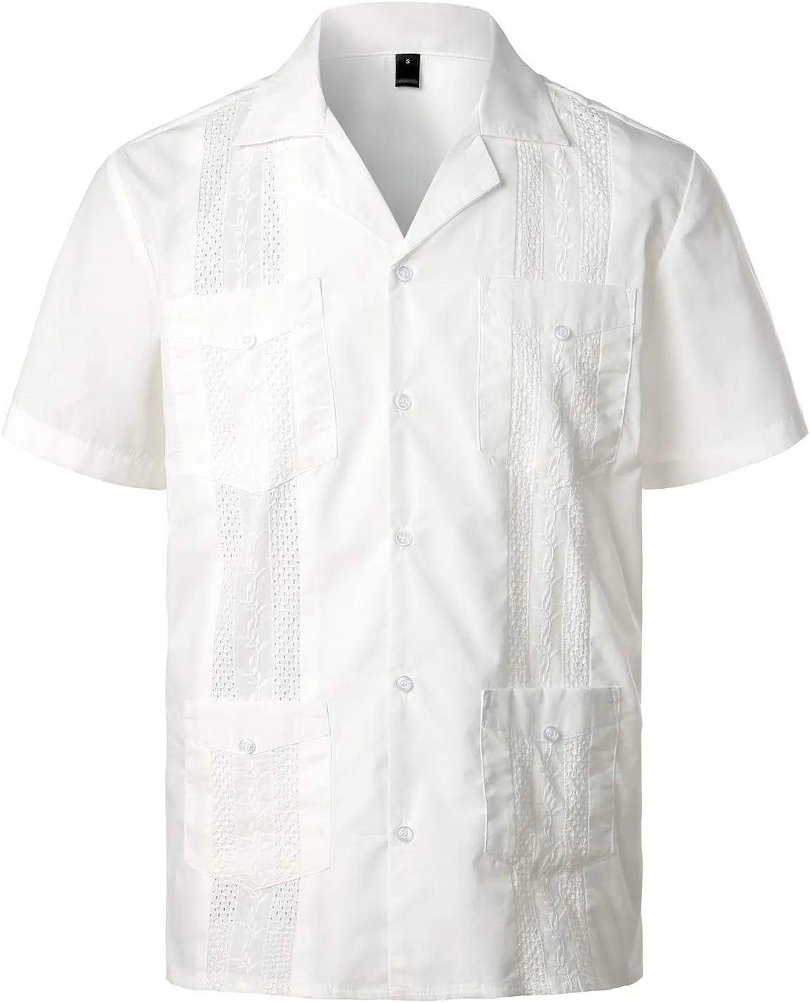 VATPAVE Mens Short Sleeve Button Down Cuban Guayabera Shirts