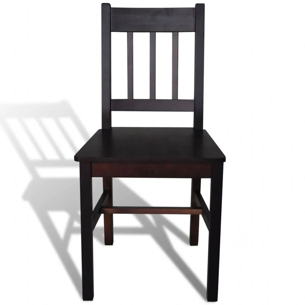 vidaXL Dining Chairs 2 pcs Brown Pinewood