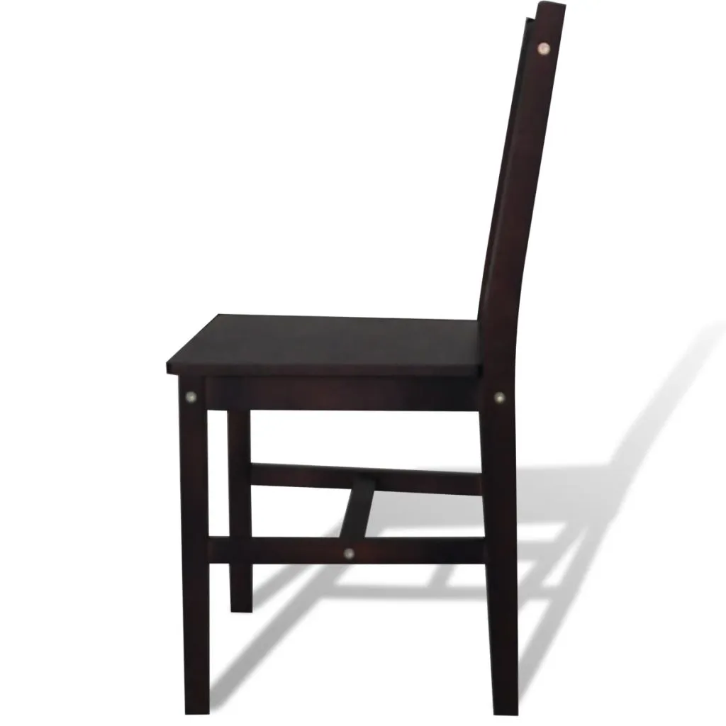 vidaXL Dining Chairs 2 pcs Brown Pinewood