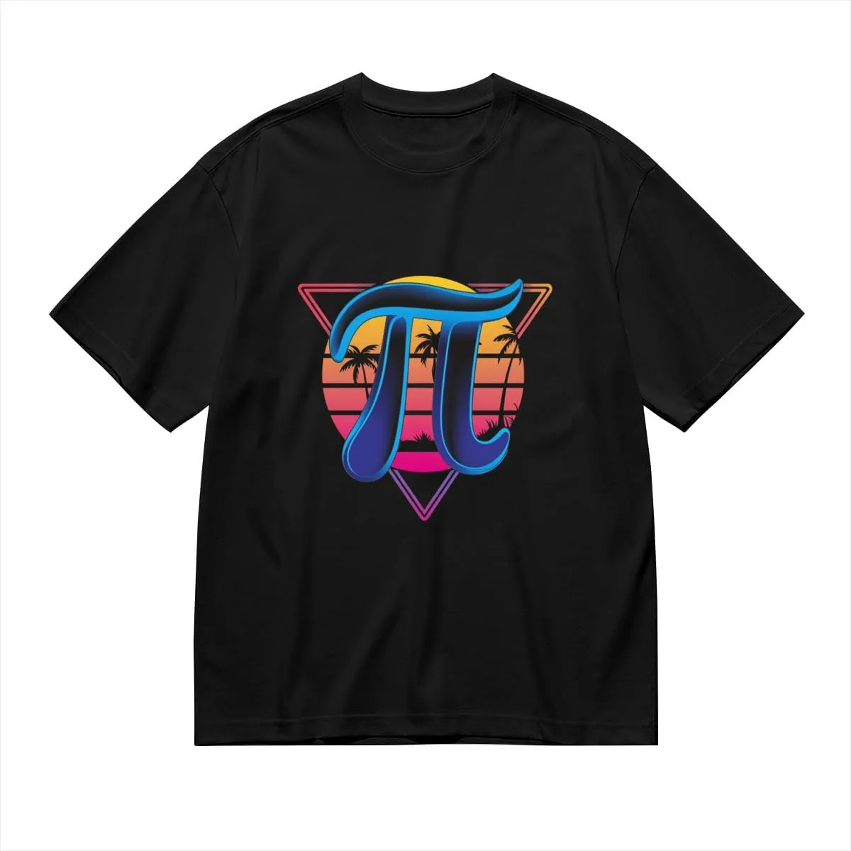 Vintage Sunset Pi Day Design Graphic T-Shirt for Women Girls Mom Gift