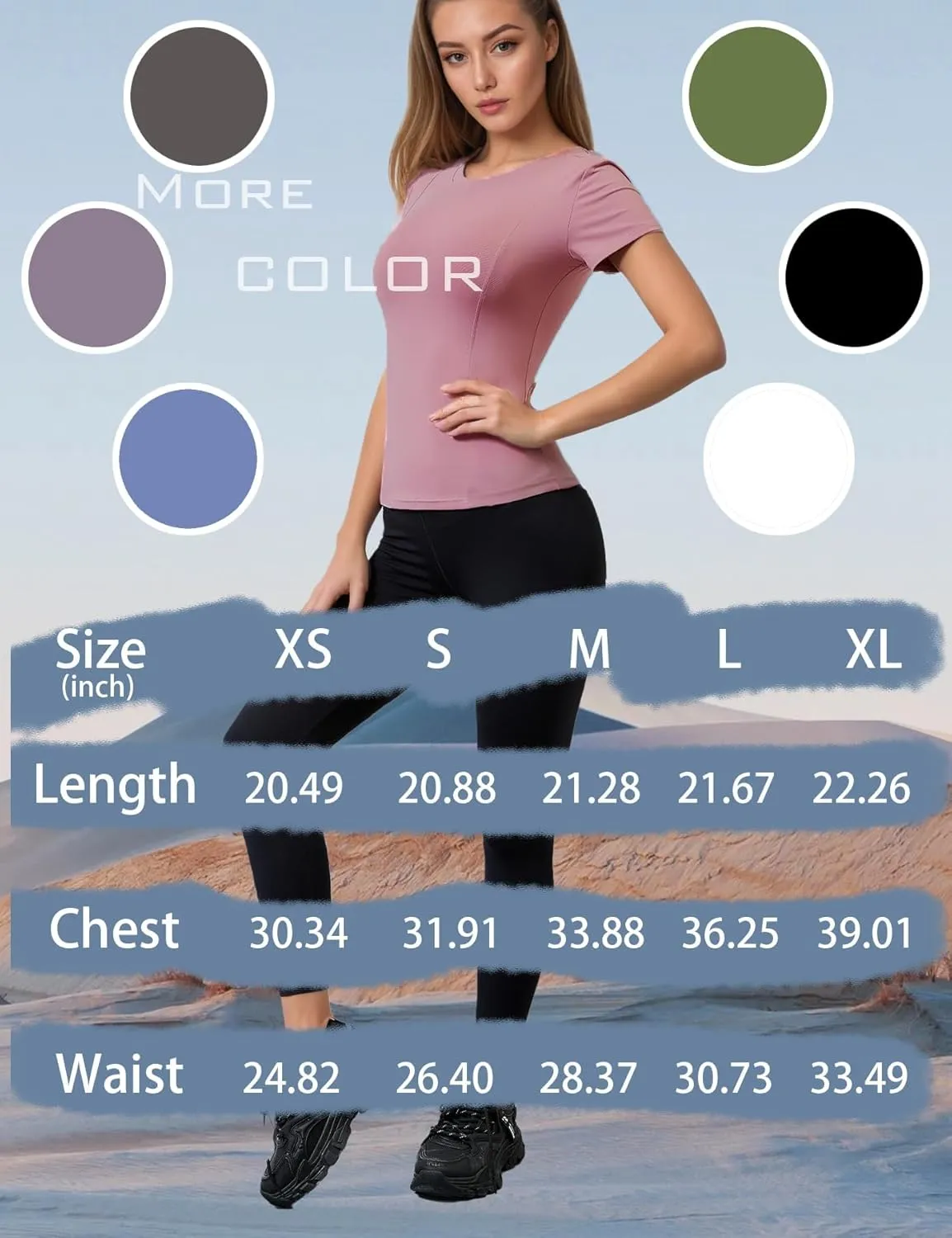 Women Elastic Workout Shirts Breathable Compression Quick Dry Gym Lightweight Basic Fitted Tops