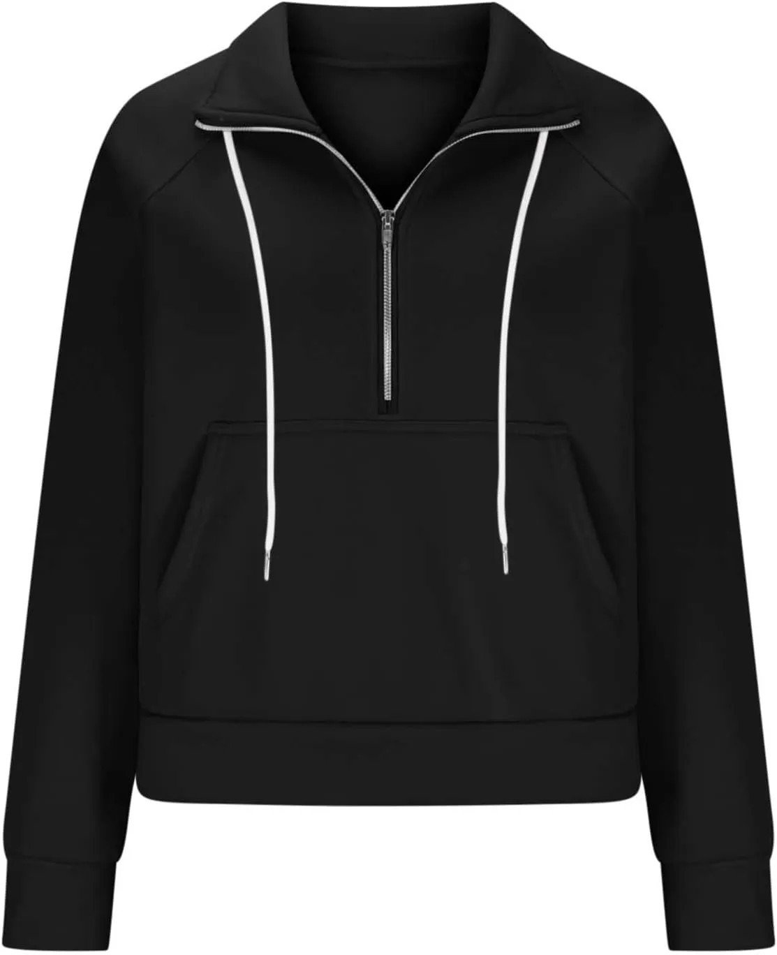 Women Half Zip Up Sweatshirts Trendy Long Sleeve Plain Pullover Fall Casual Oversized Tops Winter Comfort Clothes