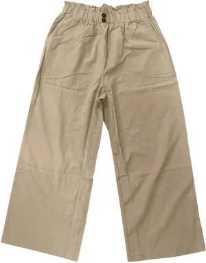 Women Linen Blend Summer Breathable Pants High Waist Wide Leg Slim Fit Trousers Business Work