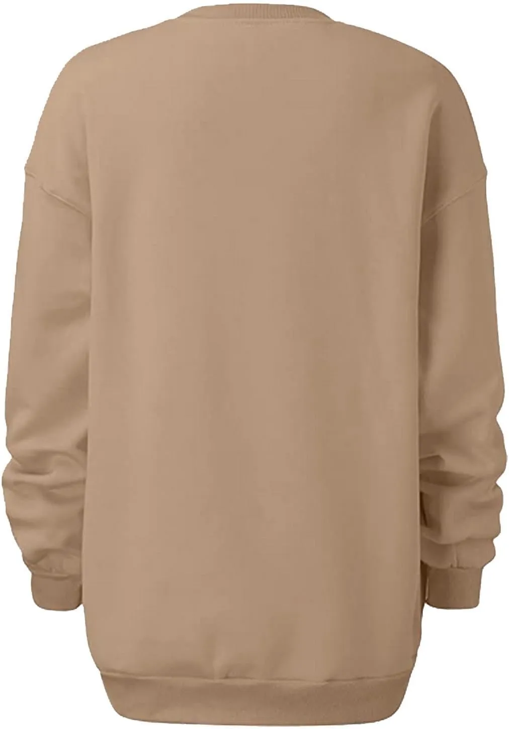 Women Solid Color Oversized Sweatshirt Trendy 2024 Pullover Tops Crew Neck Fall Sweatshirt Comfy Loose Fit Sweater