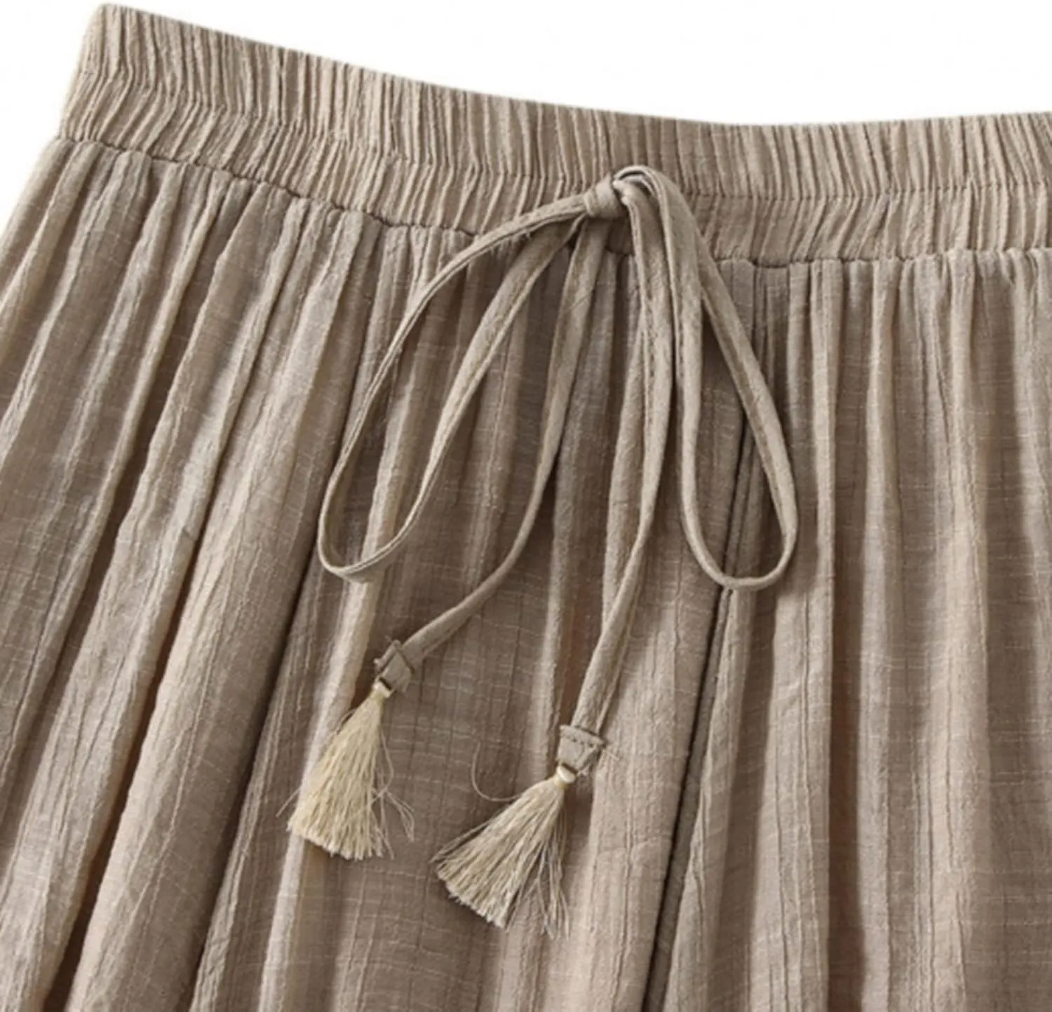 Women Summer Casual Boho Floral Maxi Skirt Elastic High Waist Tiered Pleated Flowy Long Beach Skirt with Pockets