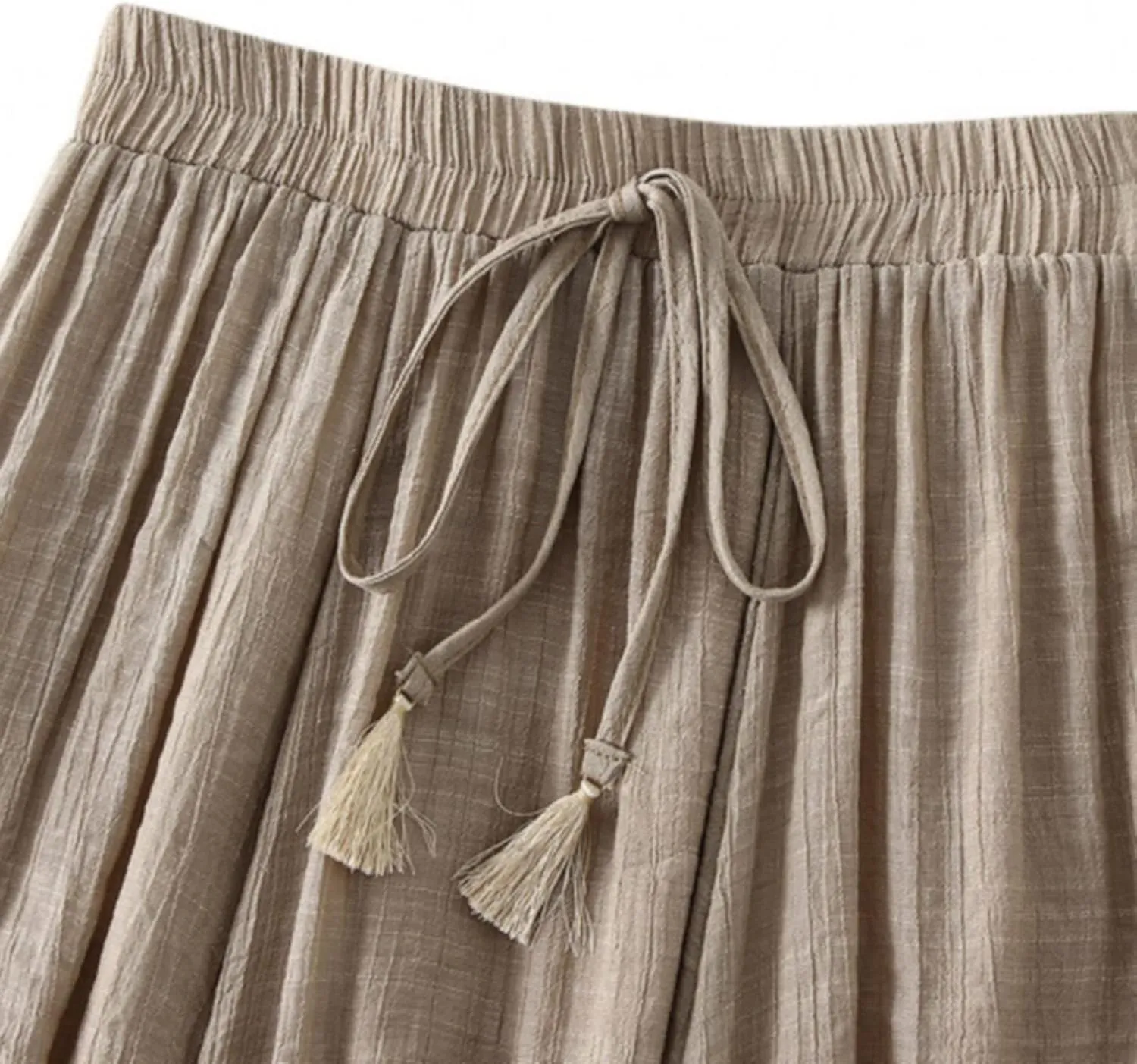 Women Summer Casual Boho Floral Maxi Skirt Elastic High Waist Tiered Pleated Flowy Long Beach Skirt with Pockets