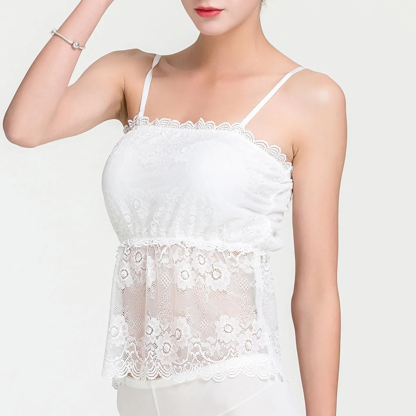 Women's 100% Mulberry Silk Tank Top Satin Sleeveless Camisole Cami Blouses Strap with Built-in Bras Vest Bralette