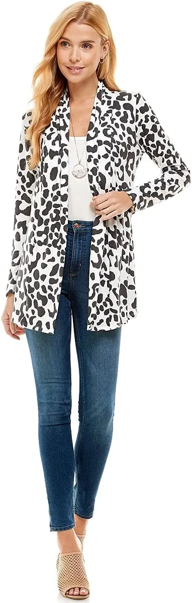 Women's Casual Lightweight Open Front Cardigans with Pockets and Formal Thin Kimono Duster Sweater Cardigan