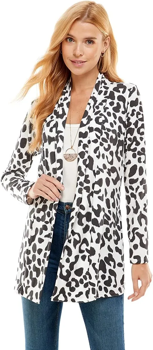 Women's Casual Lightweight Open Front Cardigans with Pockets and Formal Thin Kimono Duster Sweater Cardigan