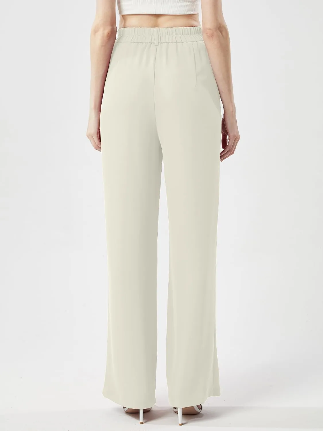 Women's Casual Wide Leg Pants Long Straight Suit Pants High Waisted Business Work Outfits Trendy Trousers for Women