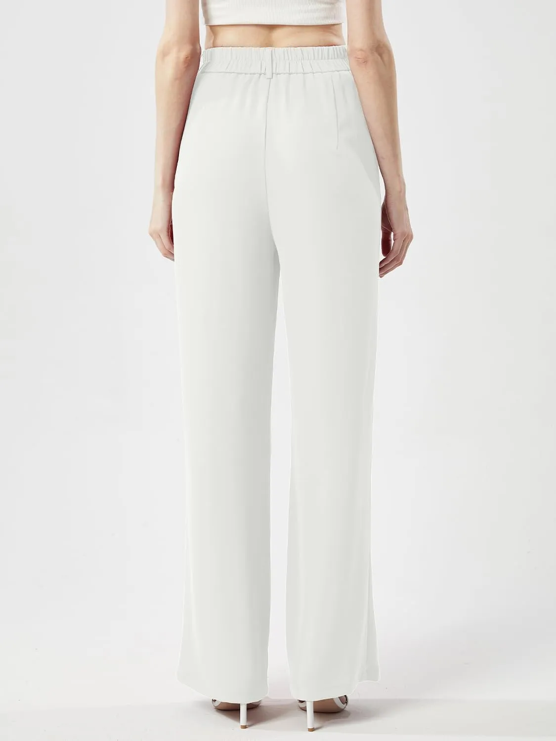 Women's Casual Wide Leg Pants Long Straight Suit Pants High Waisted Business Work Outfits Trendy Trousers for Women