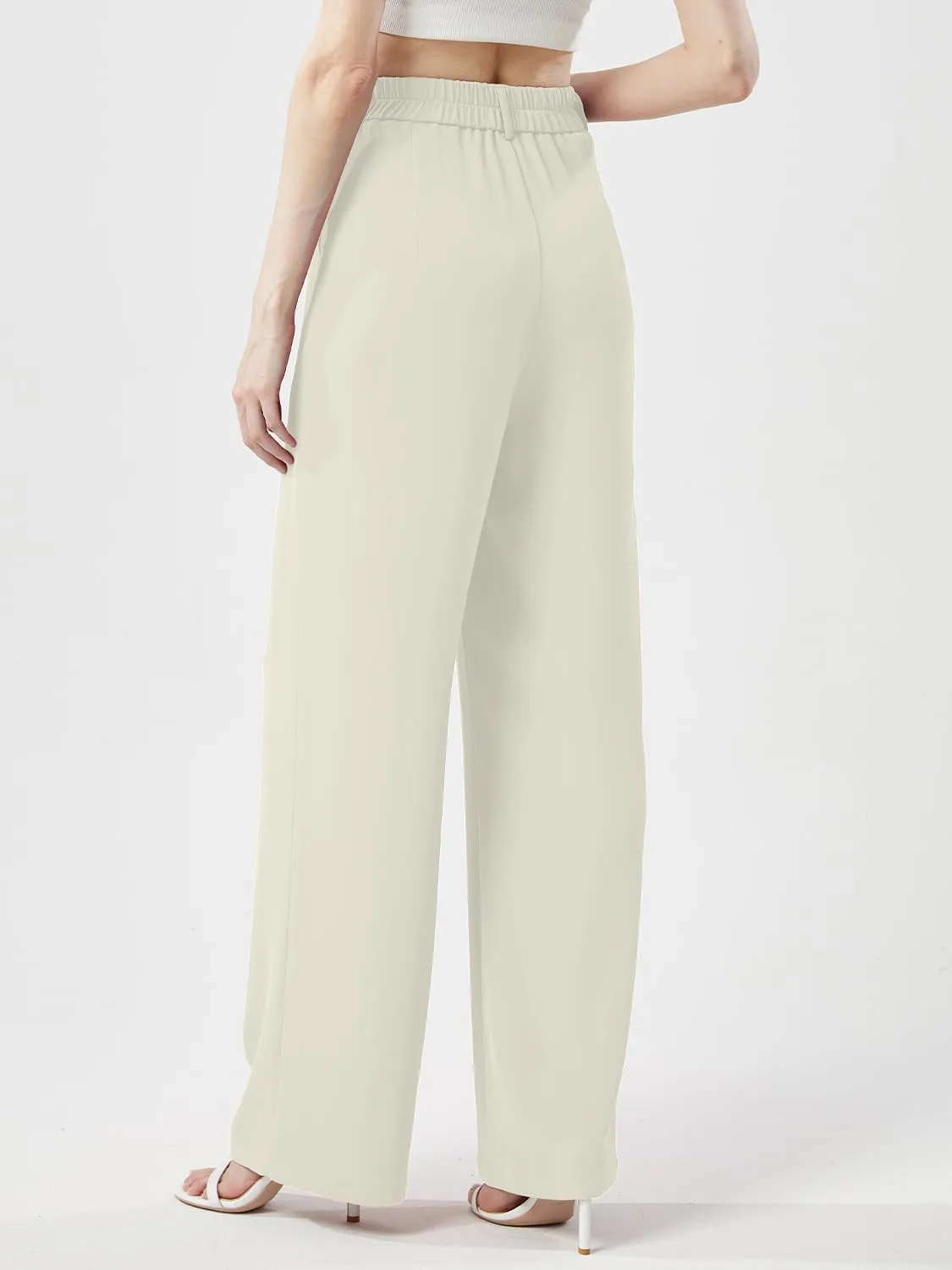Women's Casual Wide Leg Pants Long Straight Suit Pants High Waisted Business Work Outfits Trendy Trousers for Women