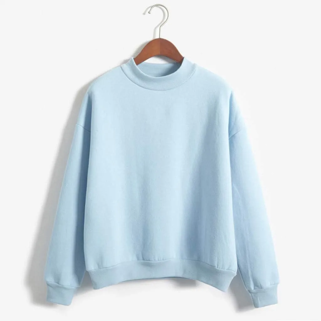 Womens Crewneck Sweatshirts Casual Trendy Solid Cute Tunic Plus Size Oversized Pullover Sweaters