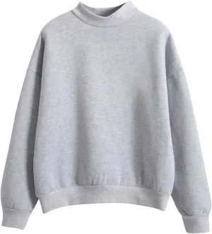 Womens Crewneck Sweatshirts Casual Trendy Solid Cute Tunic Plus Size Oversized Pullover Sweaters