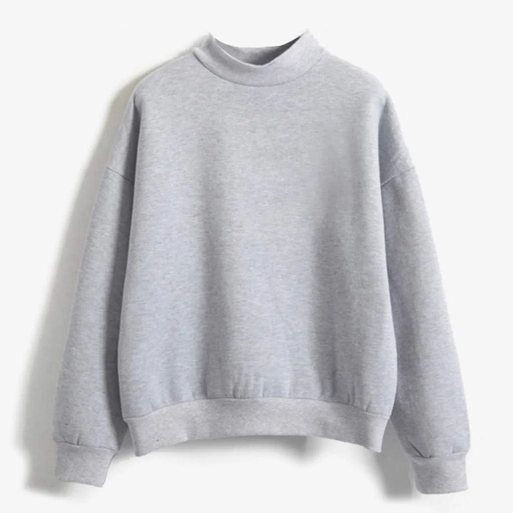 Womens Crewneck Sweatshirts Casual Trendy Solid Cute Tunic Plus Size Oversized Pullover Sweaters