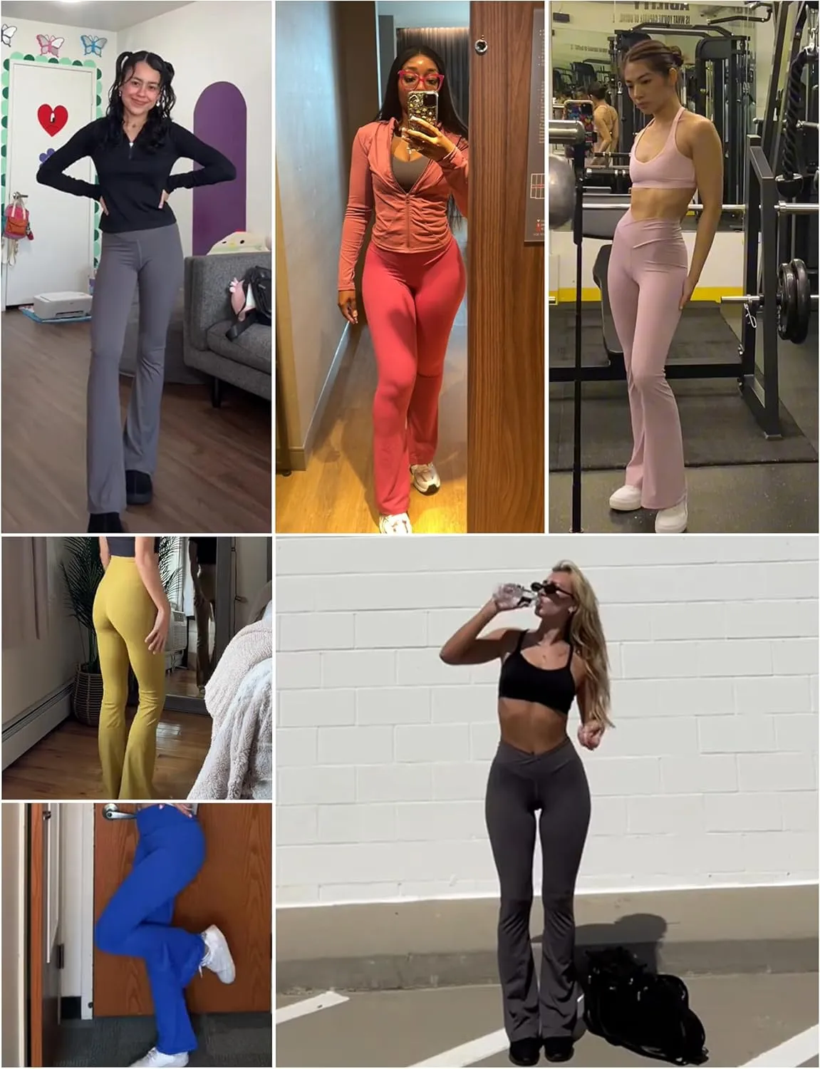 Women's Crossover Flare Leggings, High Waisted Wide Leg Flared Yoga Pants