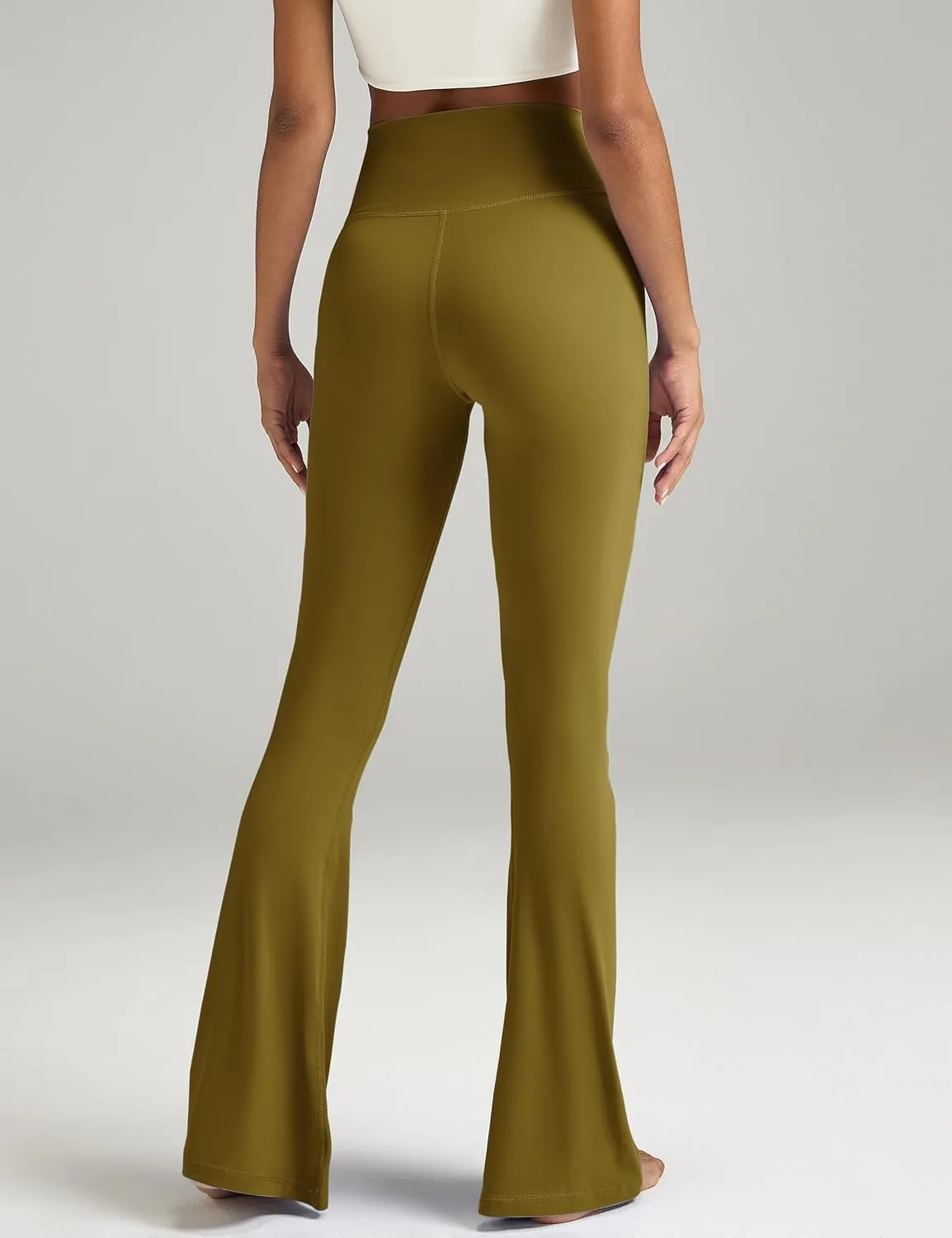 Women's Crossover Flare Leggings, High Waisted Wide Leg Flared Yoga Pants