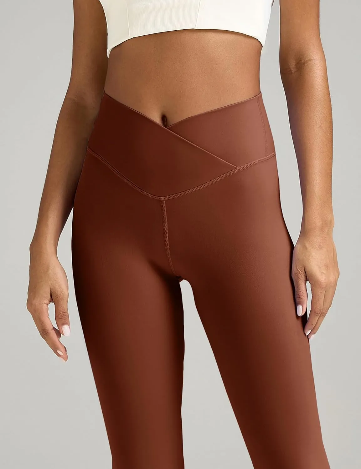 Women's Crossover Flare Leggings, High Waisted Wide Leg Flared Yoga Pants