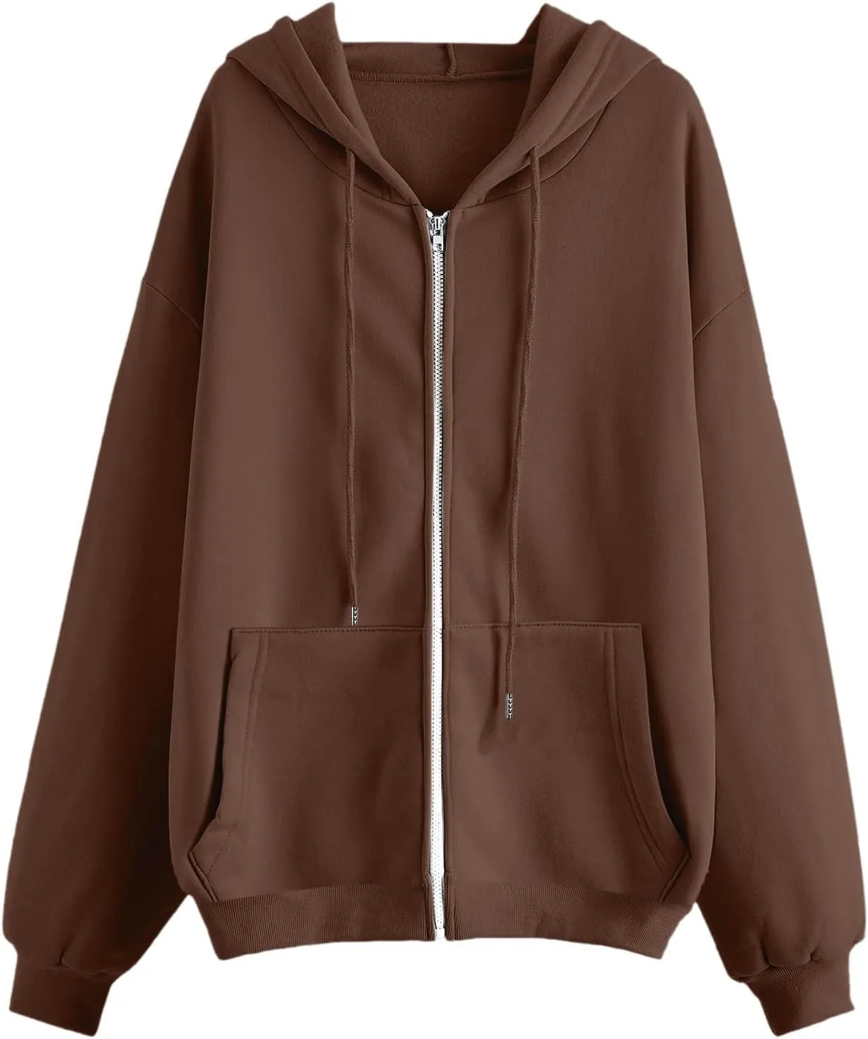 Women's Drawstring Zip Up Cute Hoodies Fall Jacket Oversized Casual Sweatshirts with Pocket 2025 Trendy