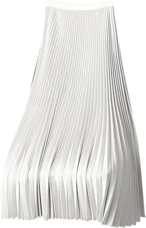 Womens Elastic Waist Flowy Pleated Maxi Skirt Swing Flowy Plus Size Skirts Comfy Elegant Dressy Causal A-Line Dress