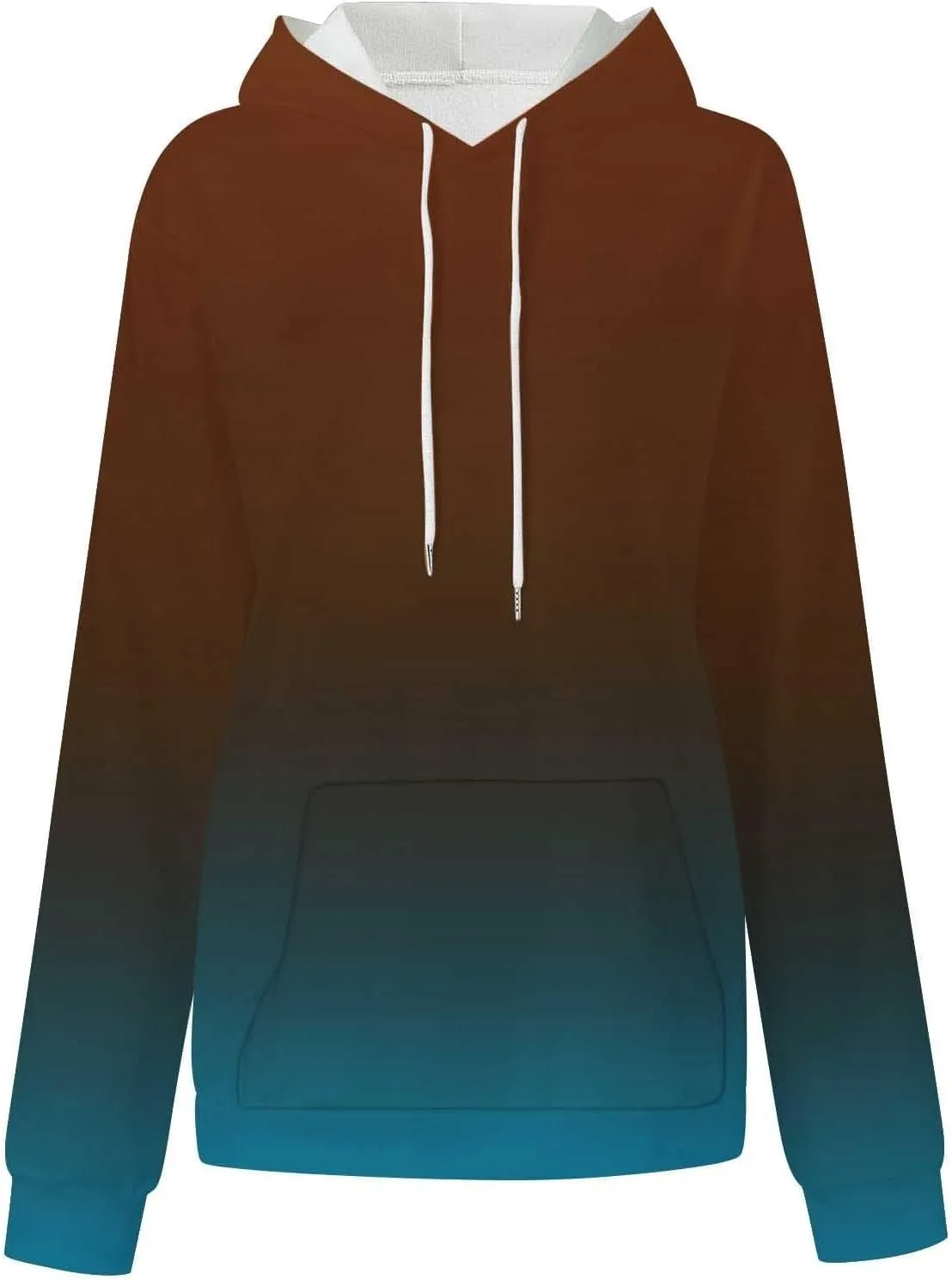 Womens Fall Fashion 2024 Trendy Oversized Hoodie Sweatshirts Gradient Color Casual Drawstring Hoodies