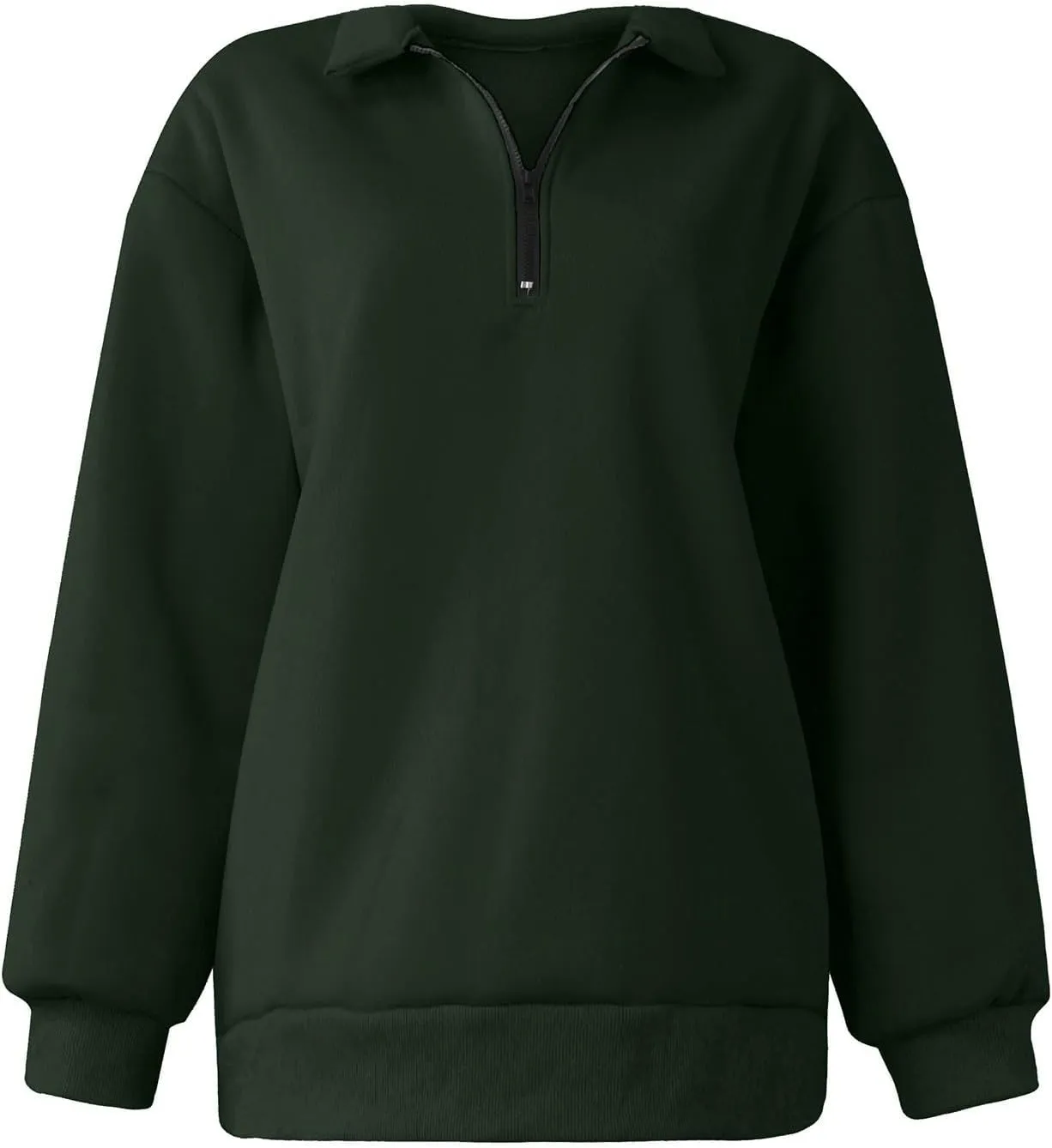 Women's Fall Winter Oversized Sweatshirt Casual Trendy Long Sleeve Quarter Zip Neck Solid Sweatshirt, S-3XL