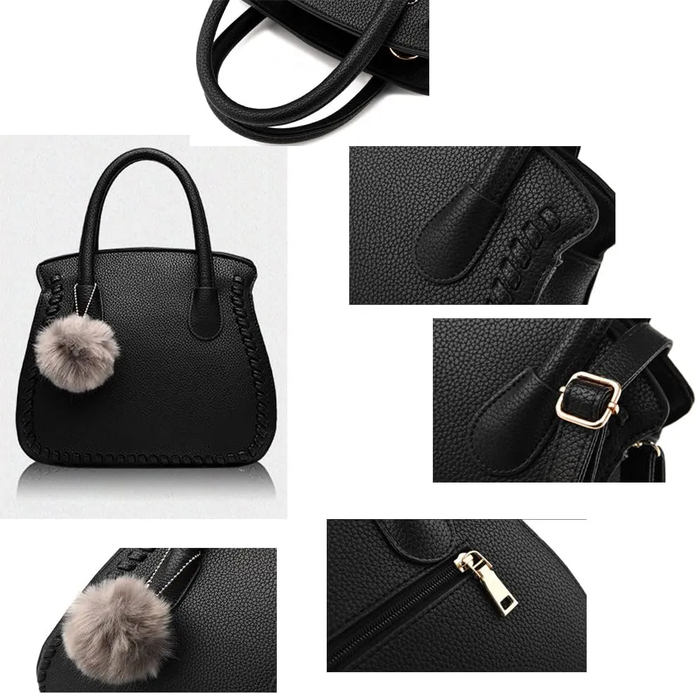 Womens Handbags Faux Leather Satchel Medium Tote Bags Top Handle Handbag Purse Ladies Crossbody Bag Shoulder Bag