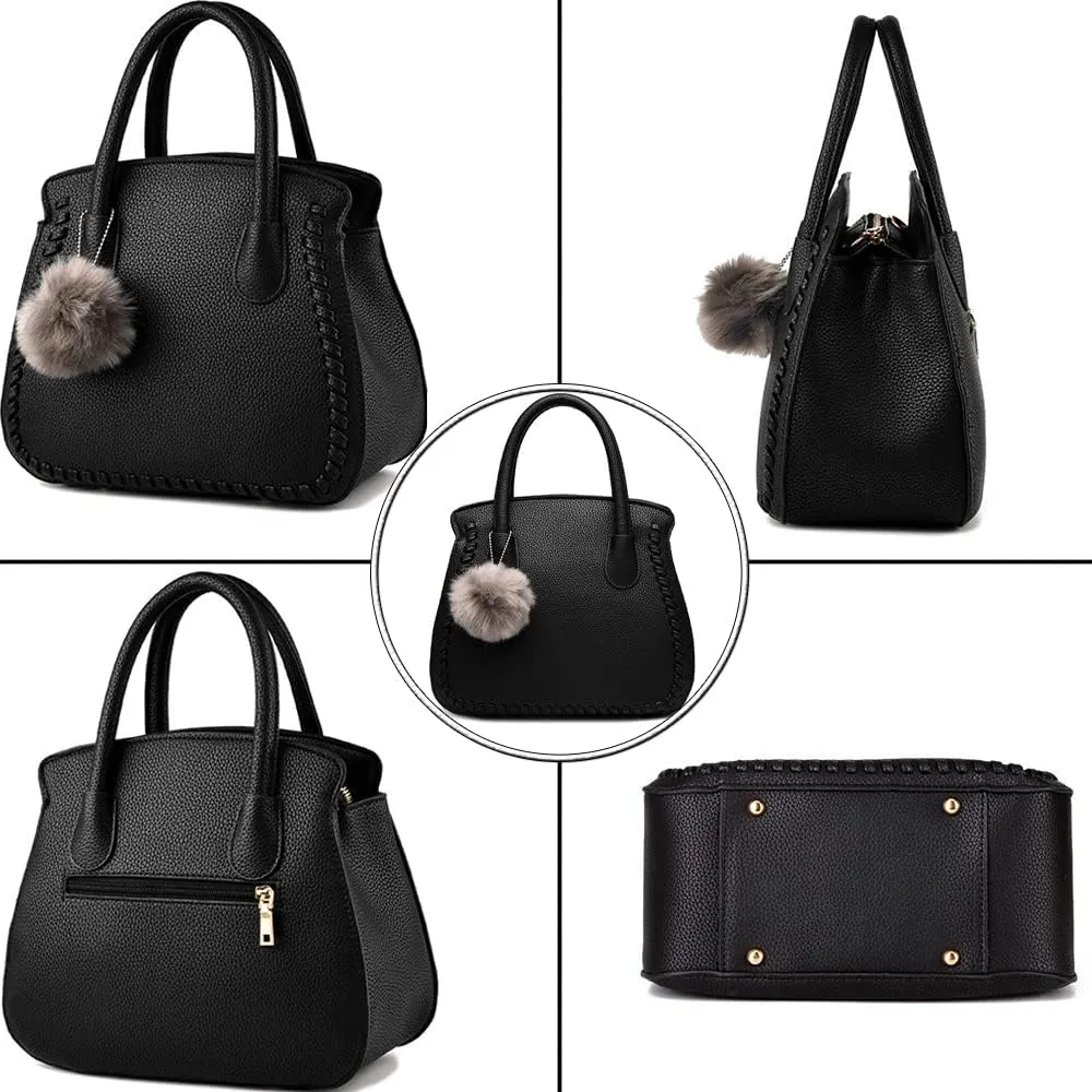 Womens Handbags Faux Leather Satchel Medium Tote Bags Top Handle Handbag Purse Ladies Crossbody Bag Shoulder Bag