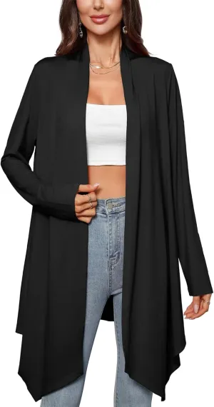 Women's Lightweight Open Front Cardigans Casual Soft Drape Spring Summer Fall Cardigan