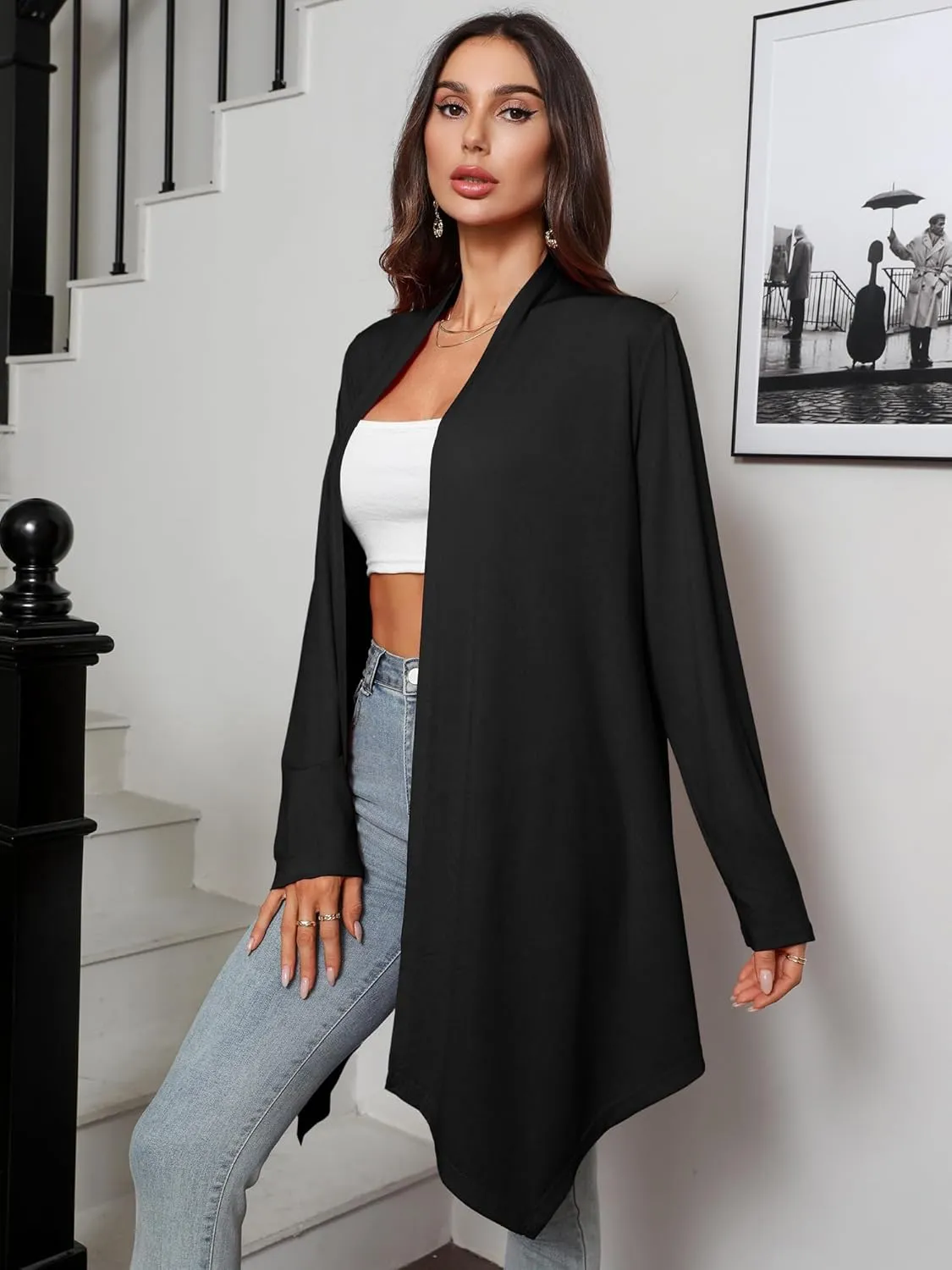 Women's Lightweight Open Front Cardigans Casual Soft Drape Spring Summer Fall Cardigan
