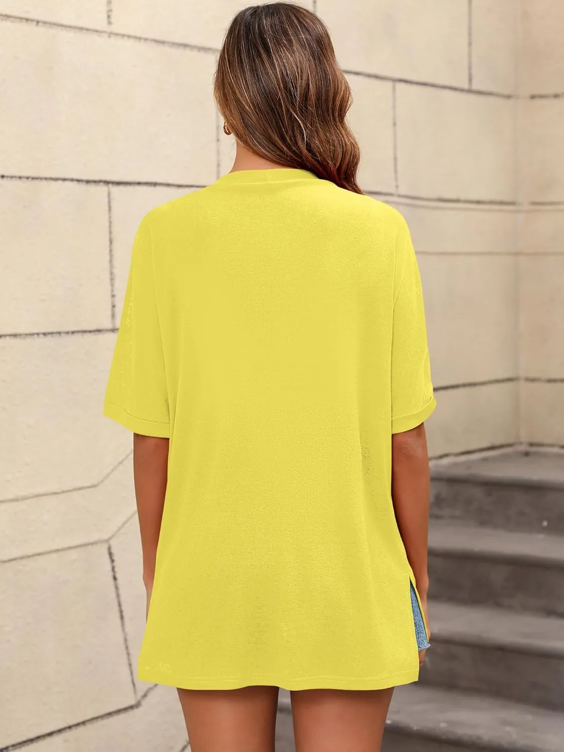 Women's Lightweight Open Front Cardigans Short Sleeve Casual Soft Sheer Cardigan S-2XL with Pockets