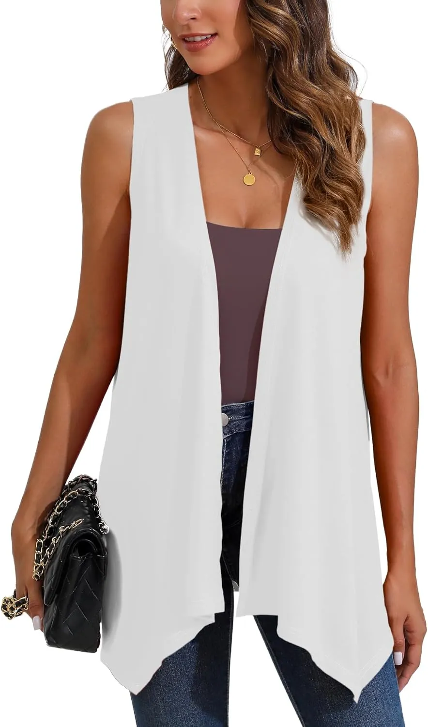 Women's Lightweight Open Front Cardigans Sleeveless Casual Soft Drape Spring Summer Fall Cardigan S-3XL