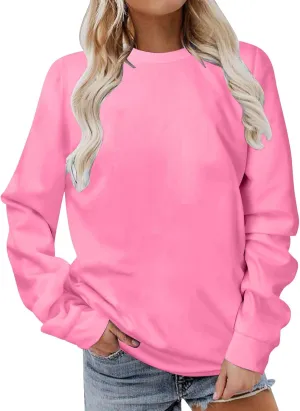 Womens Long Sleeve Crewneck Sweatshirt Fall Fashion 2024 Dressy Casual Loose Comfy Pullover Tops Regular Fit