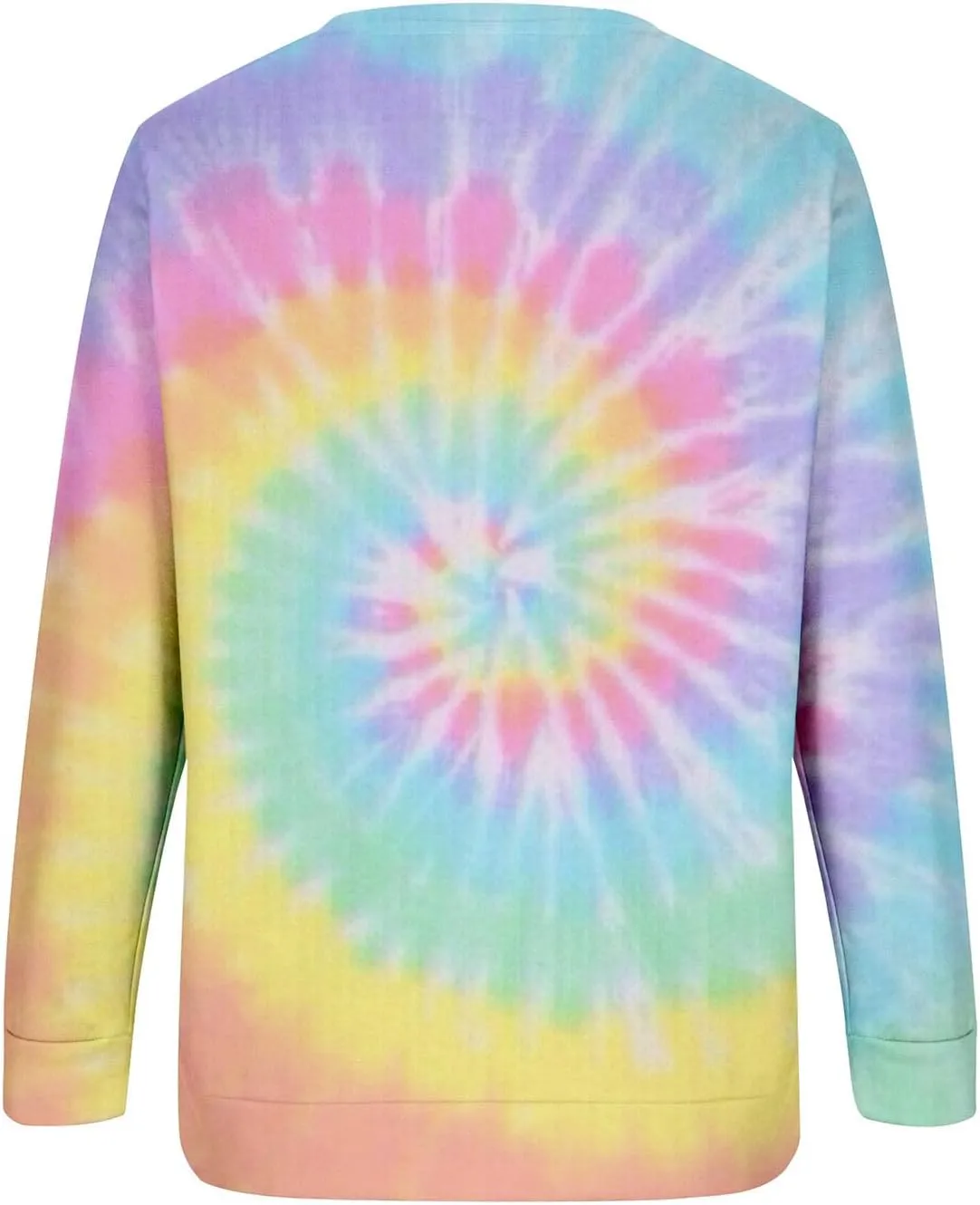 Womens Long Sleeve Crewneck Sweatshirt Trendy 2024 Tie Dye Print Regular Fit Pullover Tops Fall Fashion Sweatshirts
