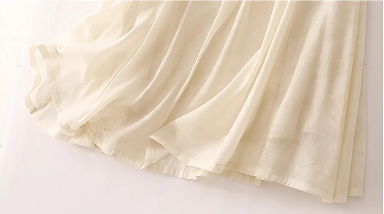 Women's Midi Linen Skirt Casual Elastic Waist Drawstring Pleated Skirts Summer Flowy Print Long A-Linen Skirt
