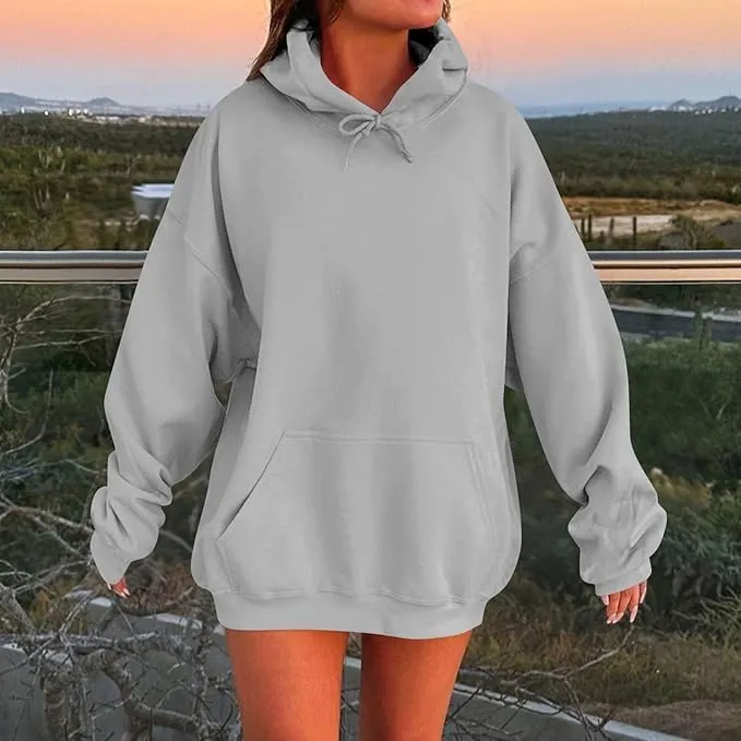 Womens Oversized Hoodies Winter Cute Sweatshirts Pullover 2024 Warm Clothes Fall Trendy Outfits Drawstring Sweater