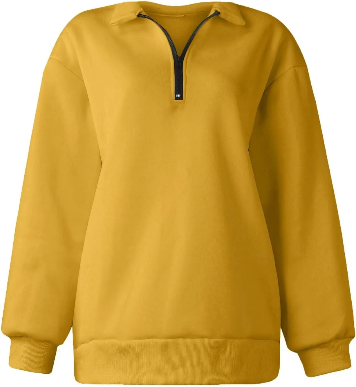 Womens Quarter Zip Trendy Sweatshirts Plain Oversized Long Sleeve Loose Fit Casual Pullover Tops Fall Y2K Clothes