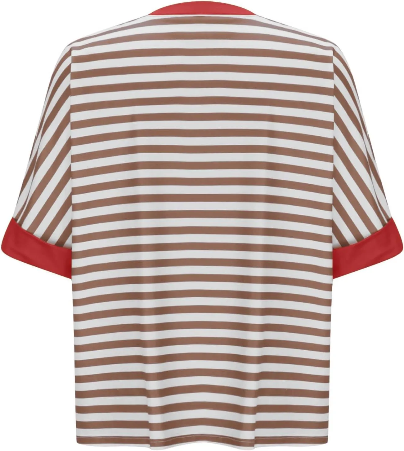 Womens Summer Tops Dressy Casual Striped Short Sleeve Pullover Crewneck Color Block Loose Fit Daily T Shirts