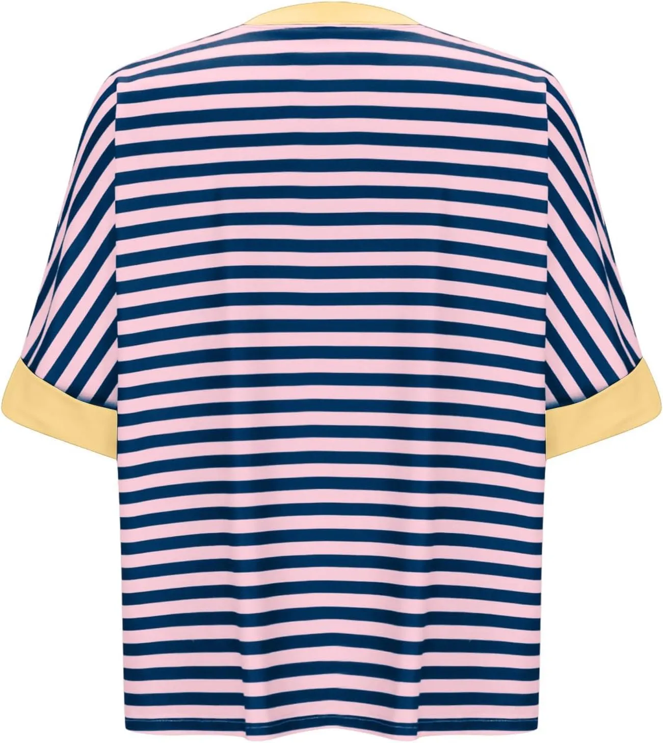 Womens Summer Tops Dressy Casual Striped Short Sleeve Pullover Crewneck Color Block Loose Fit Daily T Shirts