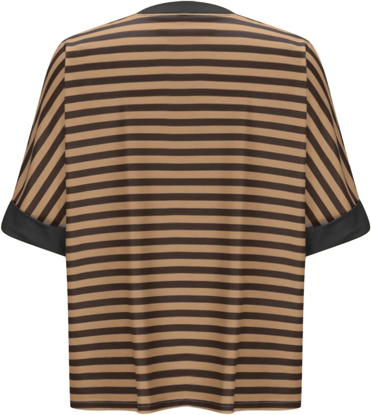 Womens Summer Tops Dressy Casual Striped Short Sleeve Pullover Crewneck Color Block Loose Fit Daily T Shirts