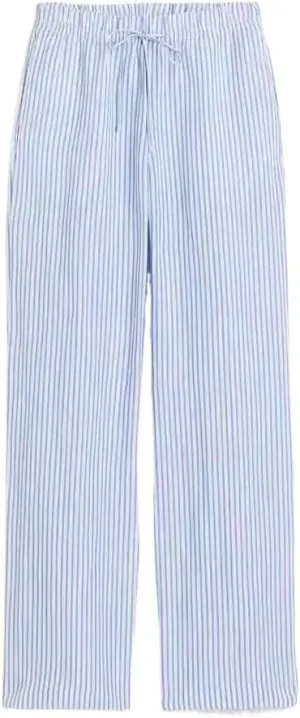 Women's Y2K Coquette Pants Blue Striped Wide-Leg Trousers Summer Causal High Waist Slacks Harajuku Aesthetic Clothing
