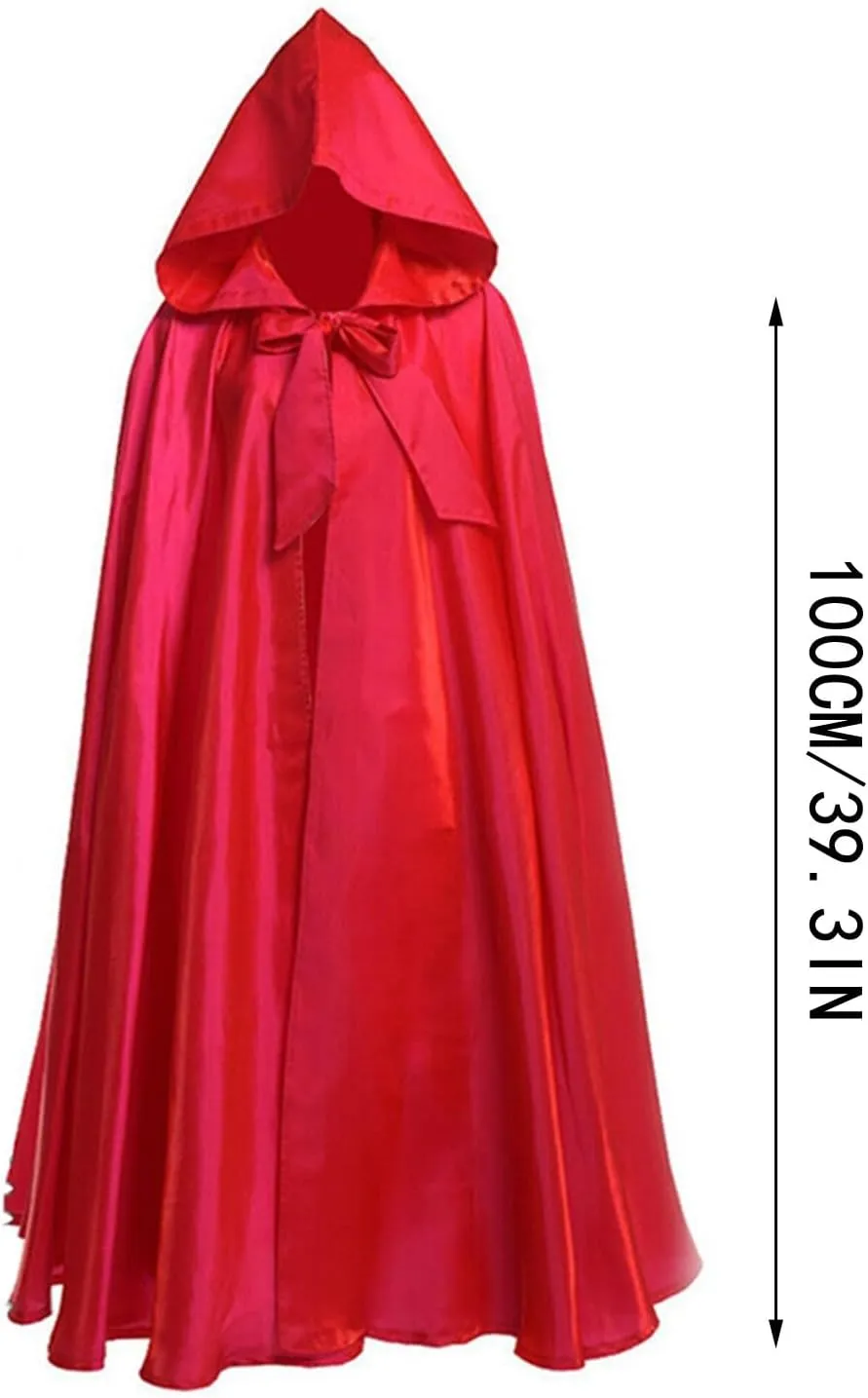 XIAXOGOOL Halloween Cloak With Hood Renaissance Cape Unisex Adult Full Length Medieval Cloak Party Wizard Cosplay Cloaks